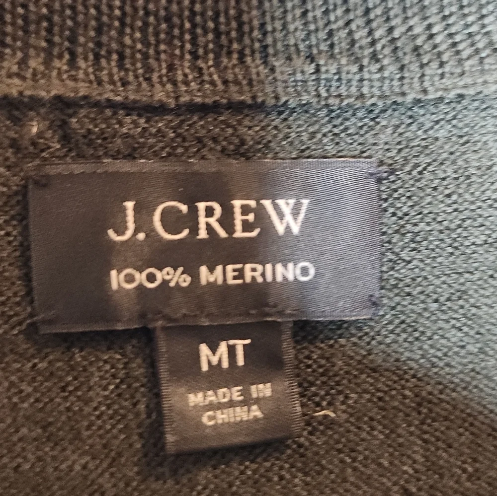 Size MT J. Crew Merino Wool Green Sweater V-neck Men's Size Medium‎ Tall